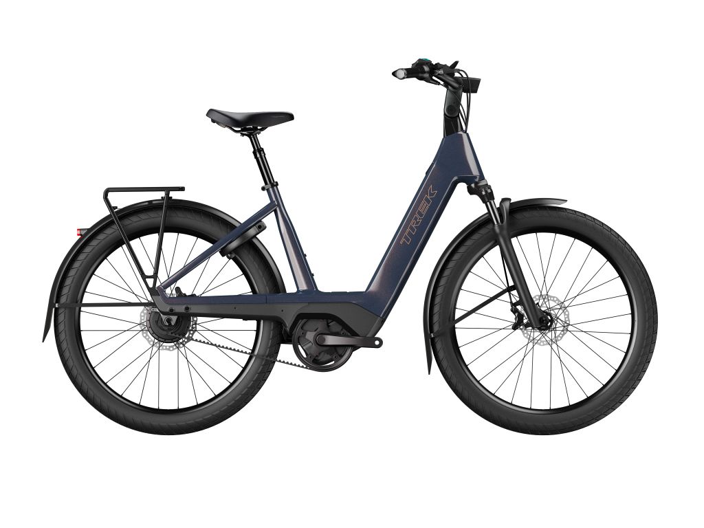 Trek Charter+ 4 Nexus 540 Wh Lowstep elcykel med Boschmotor - Covellite Blue - Kibæk Cykler