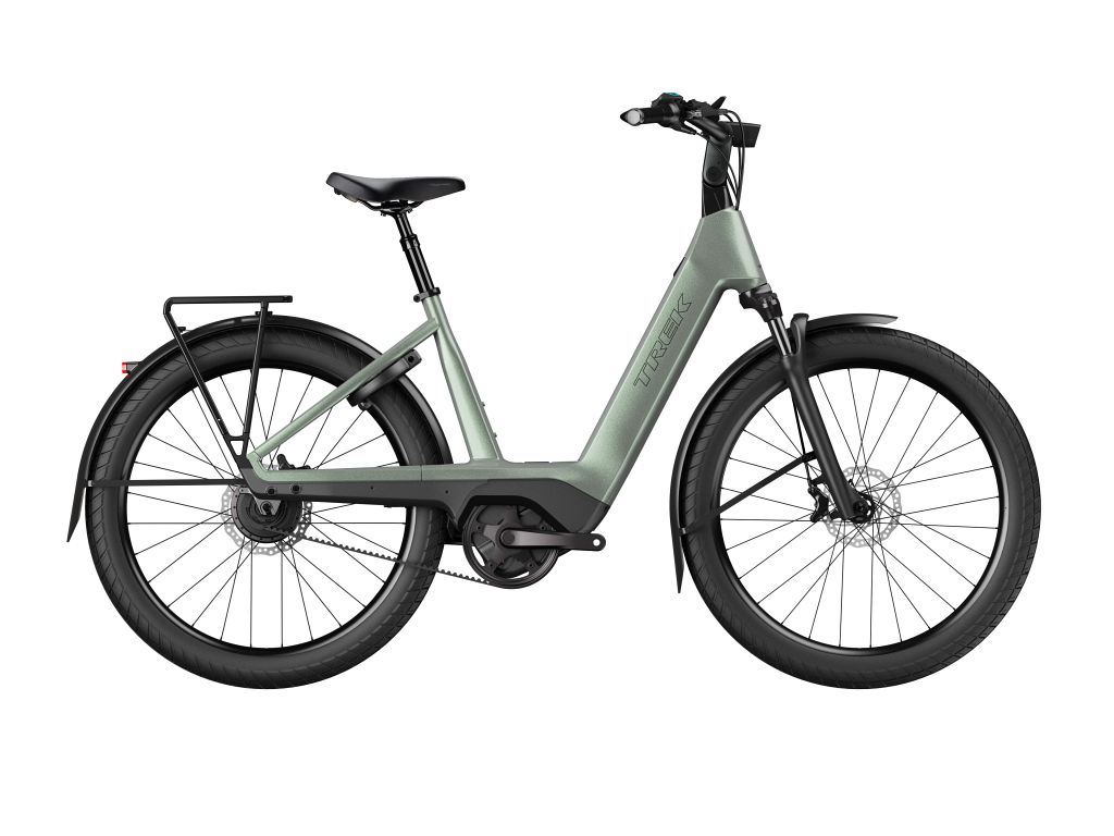 Trek Charter+ 4 Nexus 540 Wh Lowstep elcykel med Boschmotor - Lichen Green - Kibæk Cykler