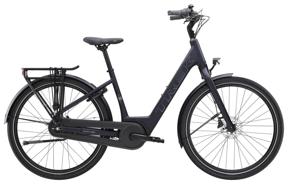 Trek District+ 1 Lowstep elcykel med Bosch motor - Kibæk Cykler