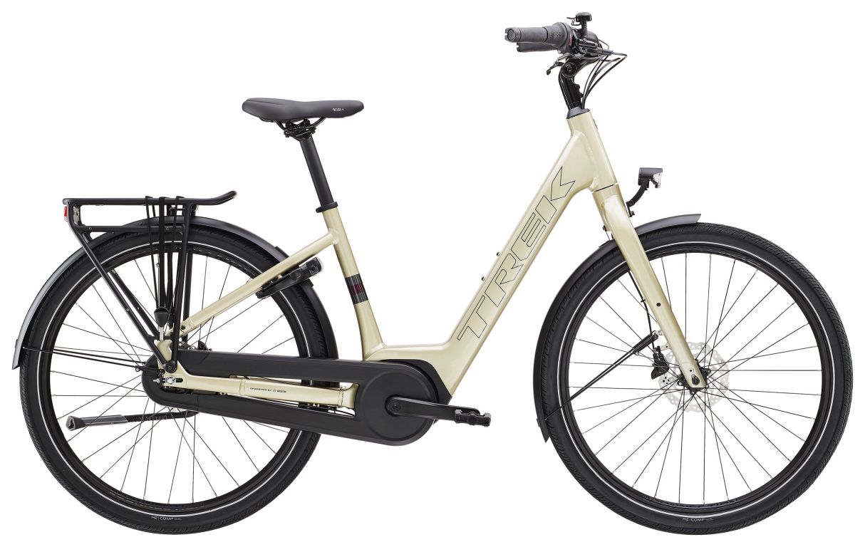 Trek District+ 1 Lowstep elcykel med Bosch motor - Kibæk Cykler