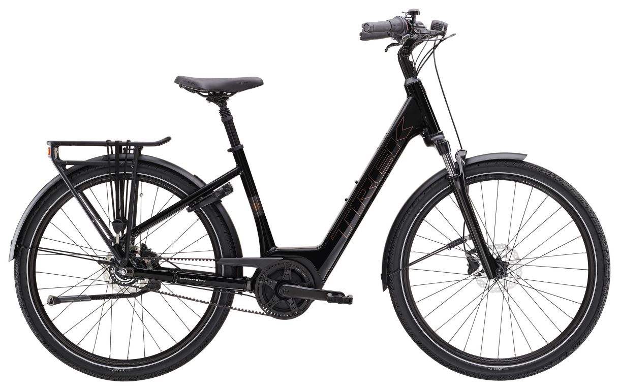 Trek District+ 2 Belt Lowstep - elcykel med Bosch motor og remtræk - Kibæk Cykler