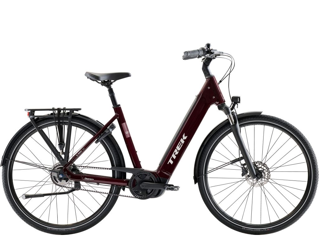 Trek District+ 4 - Cobra Blood - elcykel med lav indstigning, 600 Wh batteri, remtræk - Kibæk Cykler