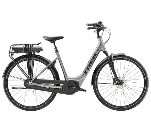 Trek District+ 2 Lowstep elcykel med Bosch motor - Galactic Grey - Kibæk Cykler