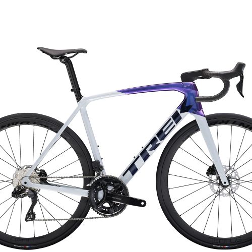 Trek Émonda SL 6 carbon racer med Shimano 105 Di2 - Plasma Pearl Grey/Purple Flip - Kibæk Cykler