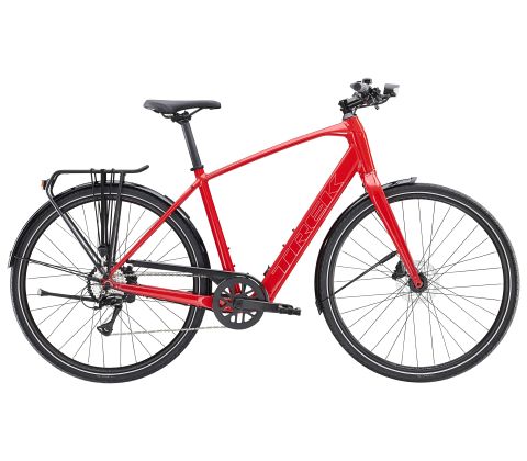 Trek FX+ 2 LT herre elcykel - let og sporty citybike - Viper Red - Kibæk Cykler
