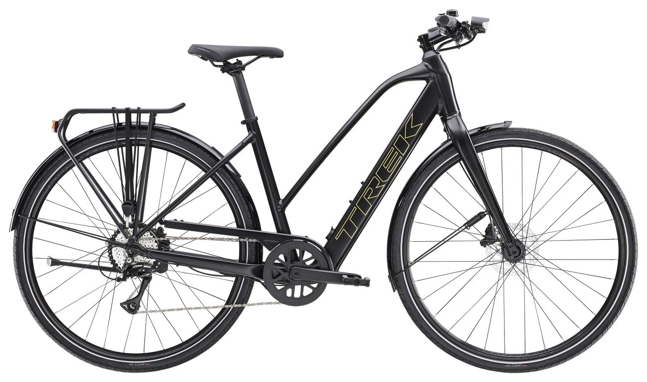 Trek FX+ 2 Stagger LT - let og sporty elcykel - Satin Trek Black - Kibæk Cykler