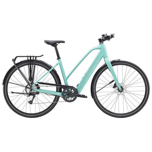 Trek FX+ 2 Stagger LT - let og sporty elcykel - Blue Sage - Kibæk Cykler