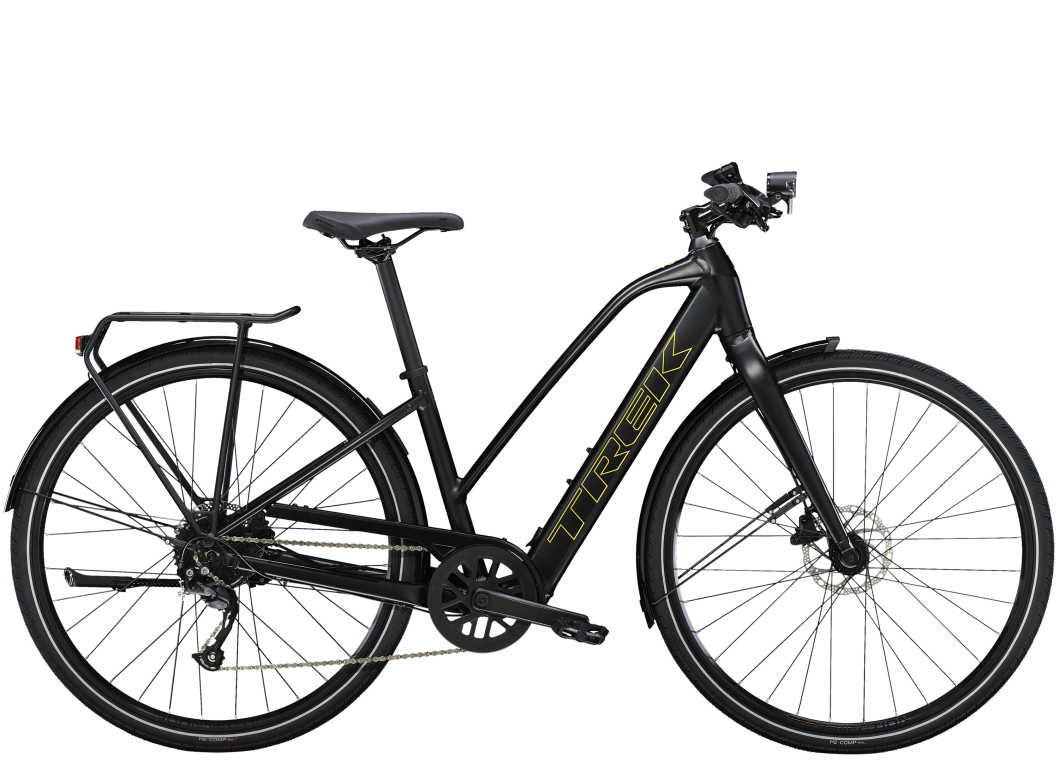 Trek FX+ 2 sporty elcykel til dame - lav vægt - Satin Trek Black - Kibæk Cykler