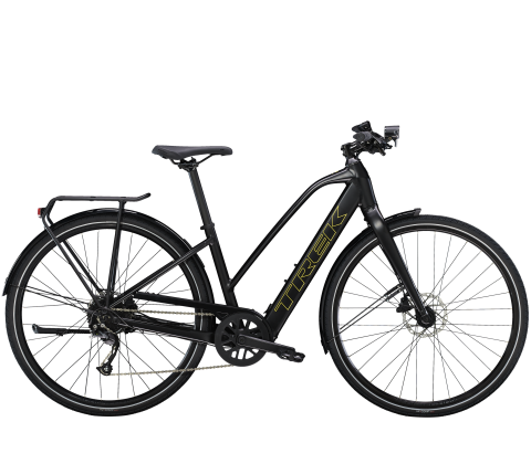 Trek FX+ 2 sporty elcykel til dame - lav vægt - Satin Trek Black - Kibæk Cykler