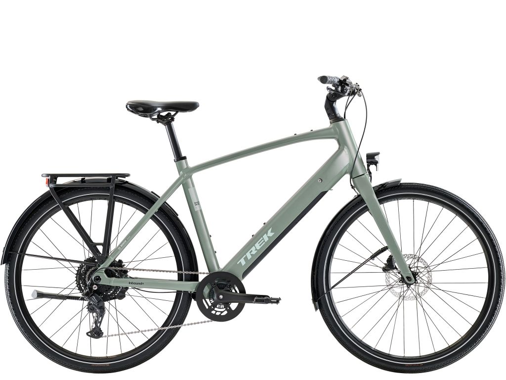 Trek Inbound+ 2 R8 elcykel med Bosch baghjulsmotor og 8 gear - Desert Sage - Kibæk Cykler