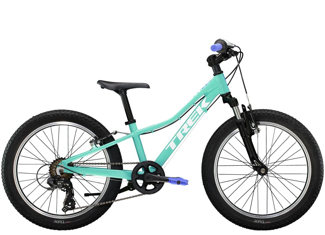 Trek Precaliber 20 med 7 gear - Teal - børnecykel til 6-8 år - Kibæk Cykler