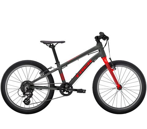 Trek Wahoo 20 - Lithium Grey / Radioactive Red - let børnecykel på tilbud - Kibæk Cykler