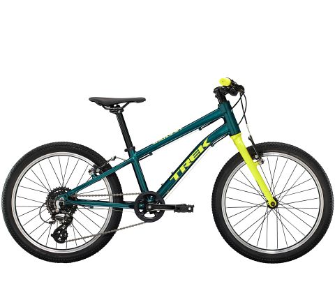 Trek Wahoo 20 - blå og grøn - letvægts børnecykel - 6-8 år - Kibæk Cykler