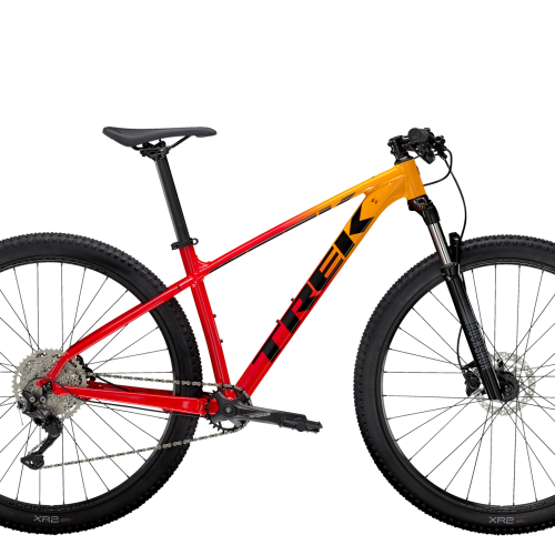 Trek Marlin 7 hardtail mountainbike - Marigold to Radioactive Red Fade -  Kibæk Cykler