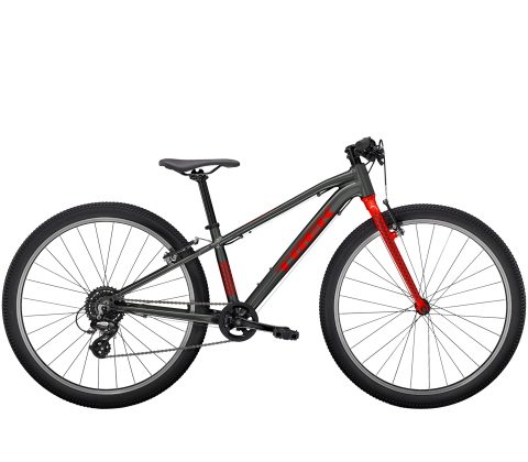 Trek Wahoo 26 børnecykel - Lithium Grey/Radioactive Red - Kibæk Cykler