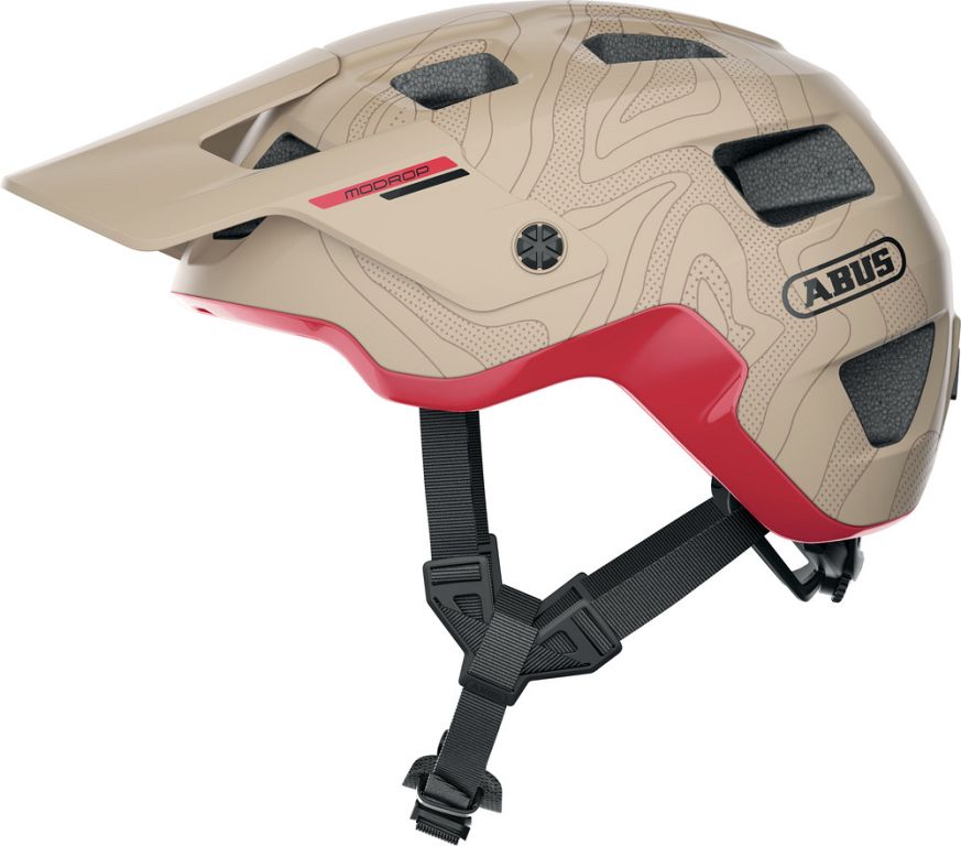 Abus MoDrop MTB cykelhjelm - Dusky Camel - rød - beige - Kibæk Cykler