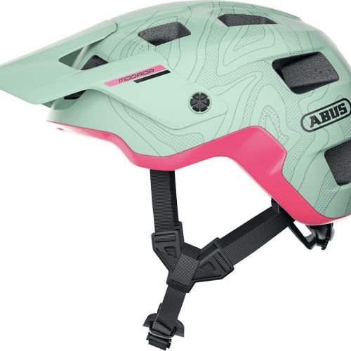 Abus MoDrop MTB cykelhjelm - Iced Mint - grøn - rosa - Kibæk Cykler