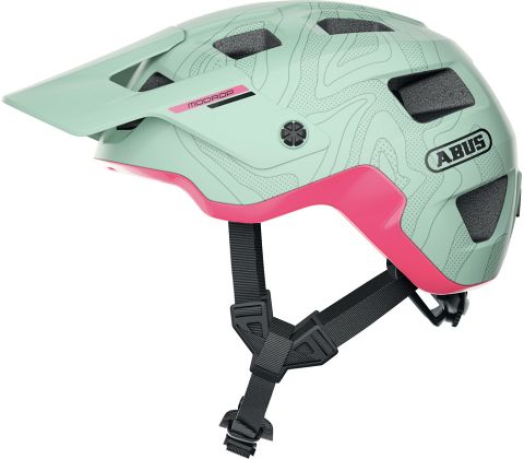 Abus MoDrop MTB cykelhjelm - Iced Mint - grøn - rosa - Kibæk Cykler