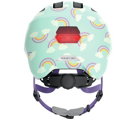  Abus Smiley 3.0 LED cykelhjelm til barn - Blue Rainbow - Kibæk Cykler