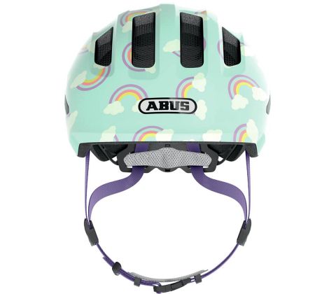  Abus Smiley 3.0 LED cykelhjelm til barn - Blue Rainbow - Kibæk Cykler
