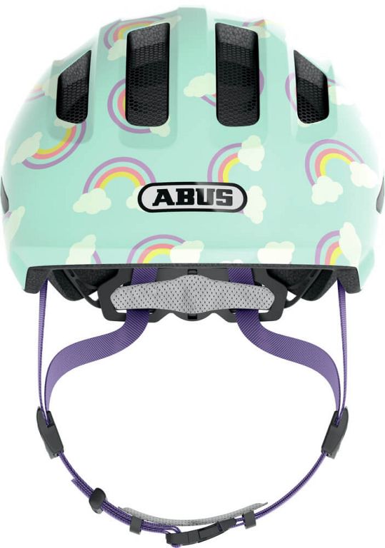  Abus Smiley 3.0 LED cykelhjelm til barn - Blue Rainbow - Kibæk Cykler