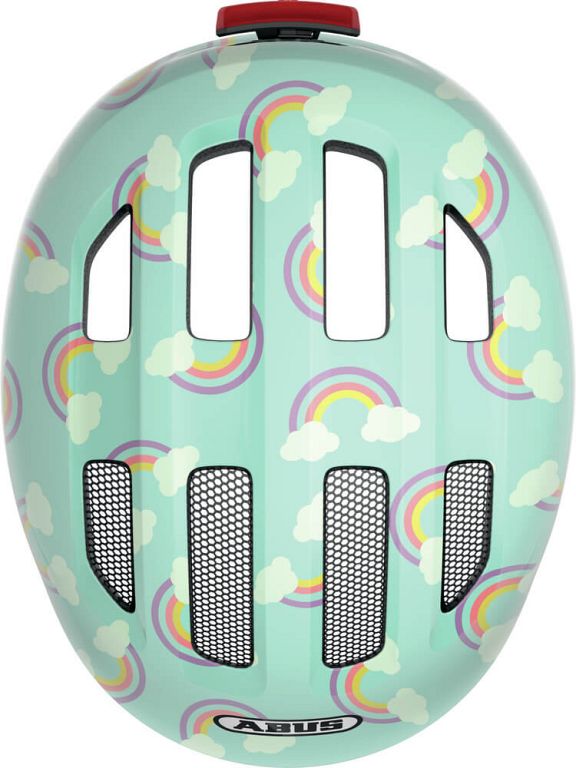  Abus Smiley 3.0 LED cykelhjelm til barn - Blue Rainbow - Kibæk Cykler