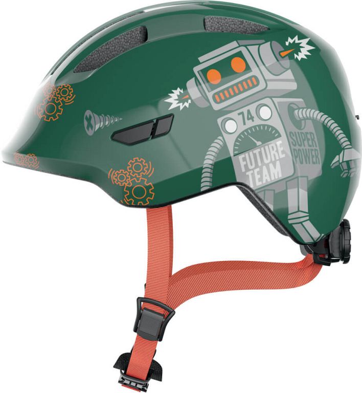 Abus Smiley 3.0 cykelhjelm til dreng - Green Robo - Kibæk Cykler