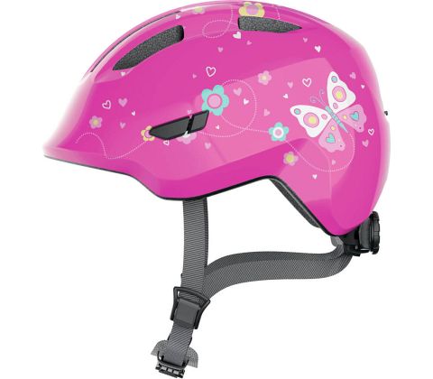 Abus Smiley 3.0 cykelhjelm til pige - Pink Butterfly - Kibæk Cykler