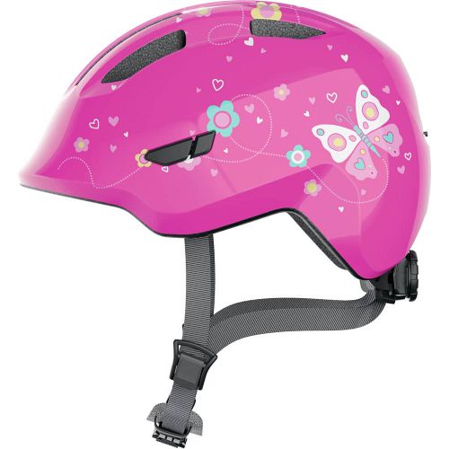 Abus Smiley 3.0 cykelhjelm til pige - Pink Butterfly - Kibæk Cykler