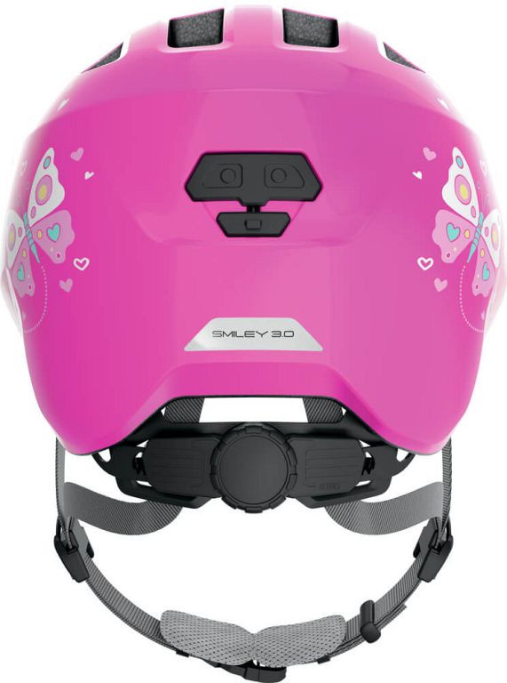 Abus Smiley 3.0 cykelhjelm til pige - Pink Butterfly - pink - lyserød Kibæk Cykler