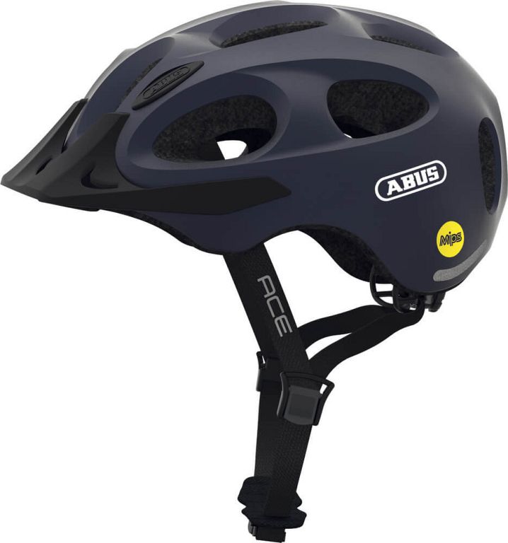 Abus Youn-I Ace cykelhjelm med MIPS - Metallic Blue - Blå - Kibæk Cykler