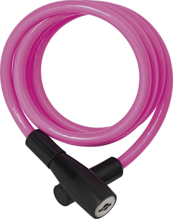 Abus 3506K spirallås med nøgler - 120 cm - pink - Kibæk Cykler
