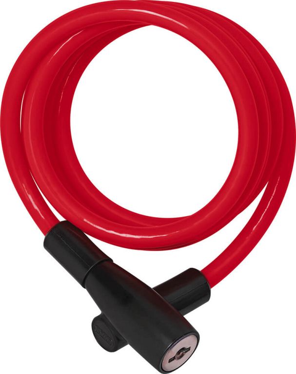 Abus 3506K spirallås med nøgler - 120 cm - rød - Kibæk Cykler