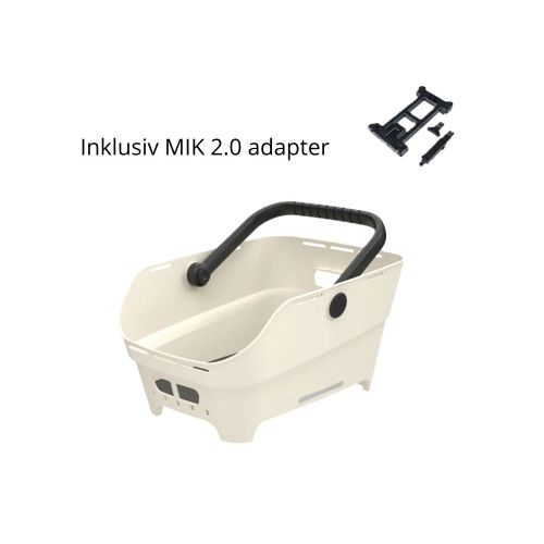 Basil Cento Neo plastik cykelkurv med MIK 2.0 til bagagebærer - Off White - Kibæk Cykler