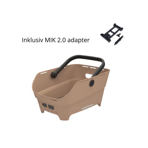 Basil Cento Neo plastik cykelkurv med MIK 2.0 - Sandfarvet - Kibæk Cykler