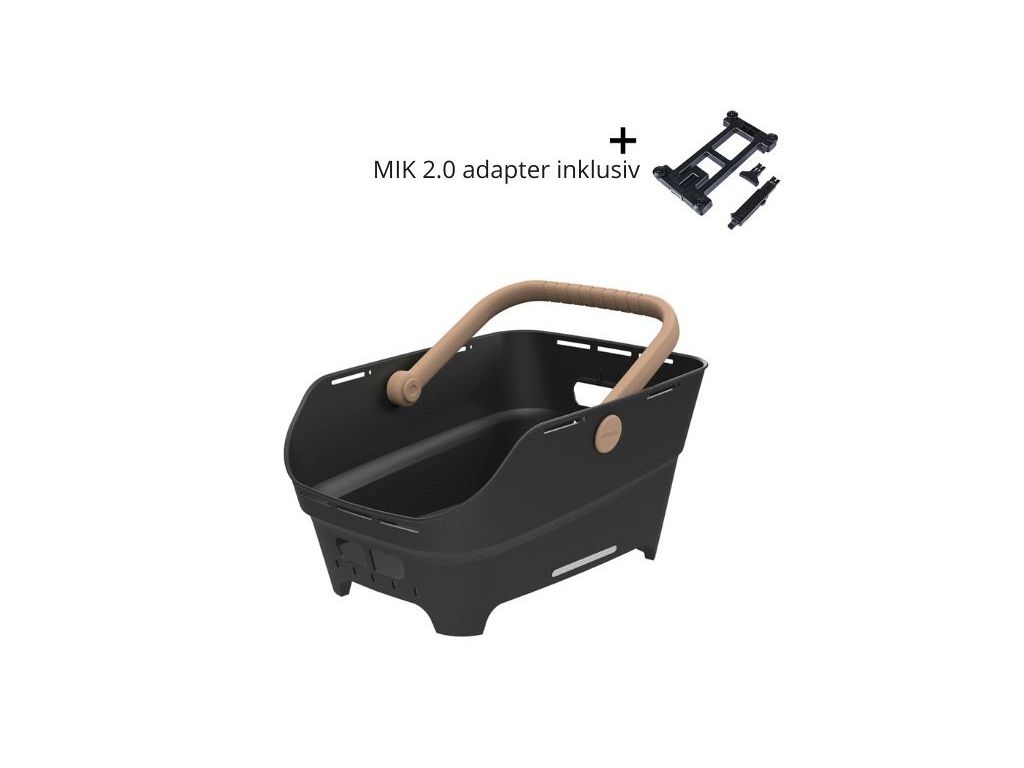 Basil Cento Neo cykelkurv til bagagebærer - med MIK 2.0 beslag - sort - Kibæk Cykler