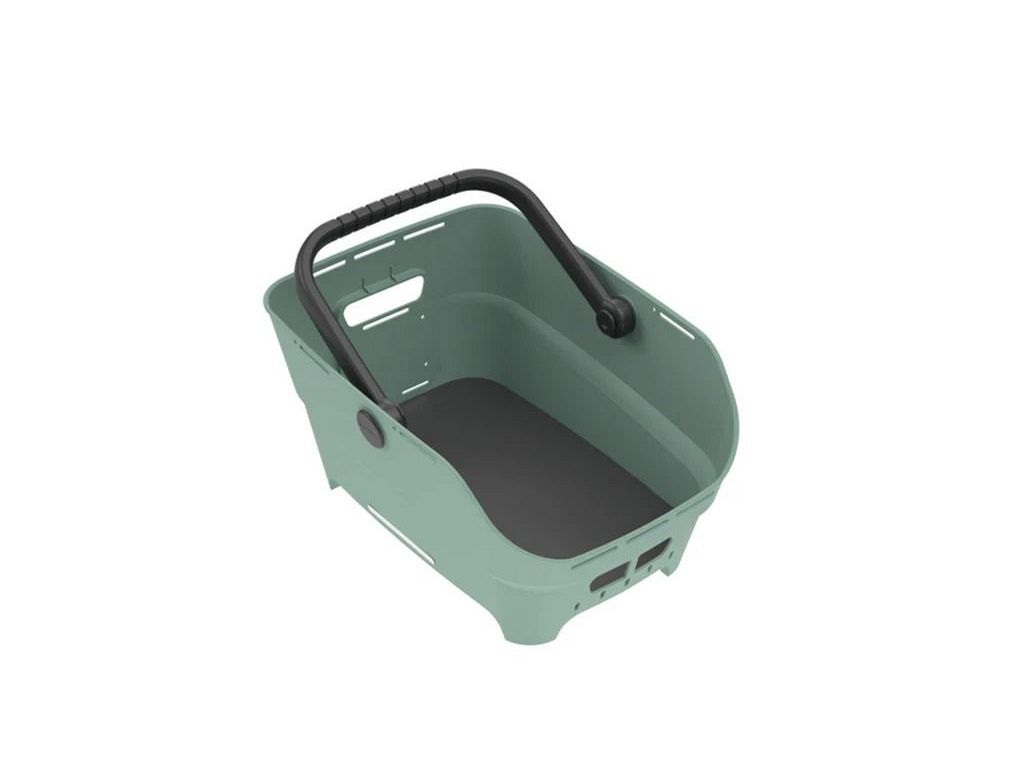 Basil Cento Neo cykelkurv til bagagebærer - MIK 2.0 beslag - Silver Green - Kibæk Cykler