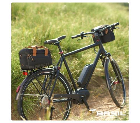 Basil Miles Trunkbag taske med MIK - 7 liter - grå / sort - Kibæk Cykler