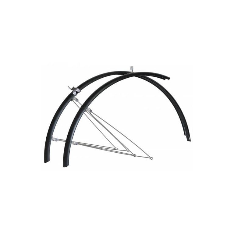 Bikepartner skærmsæt med rustfri skærmstivere - mat sort - 37 mm brede - 700C