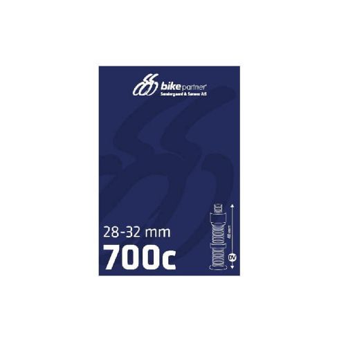 BikePartner slange 700x28-32C / 28/32-622 40 mm almindelig cykelventil Dunlop - Kibæk Cykler