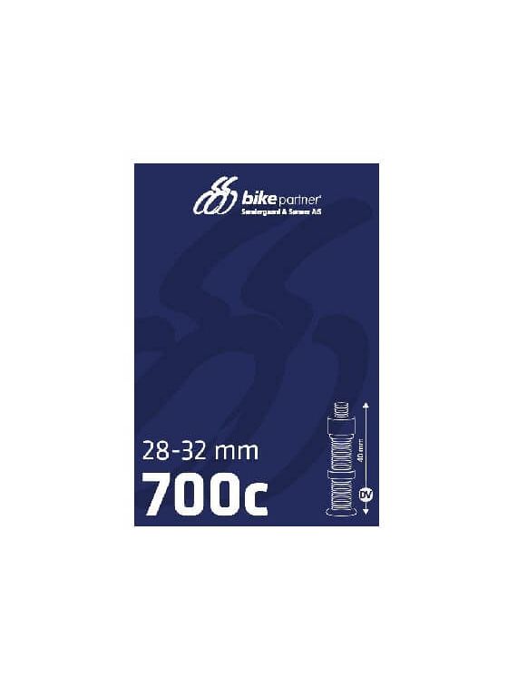 BikePartner slange 700x28-32C / 28/32-622 40 mm almindelig cykelventil Dunlop - Kibæk Cykler
