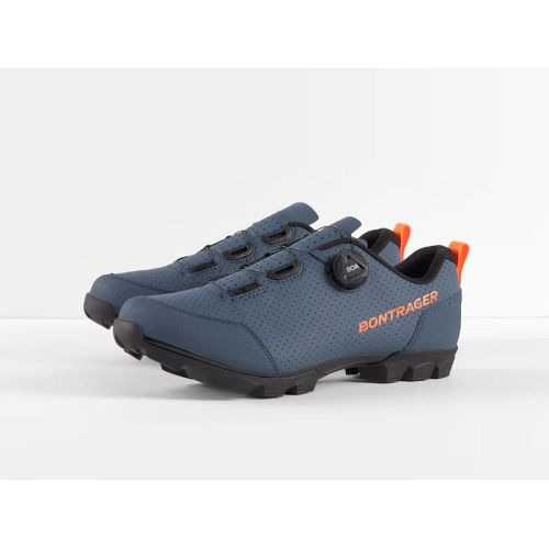 Bontrager Evoke Mountain cykelsko til MTB - Battleship Blue/Radioactive Orange - Kibæk Cykler