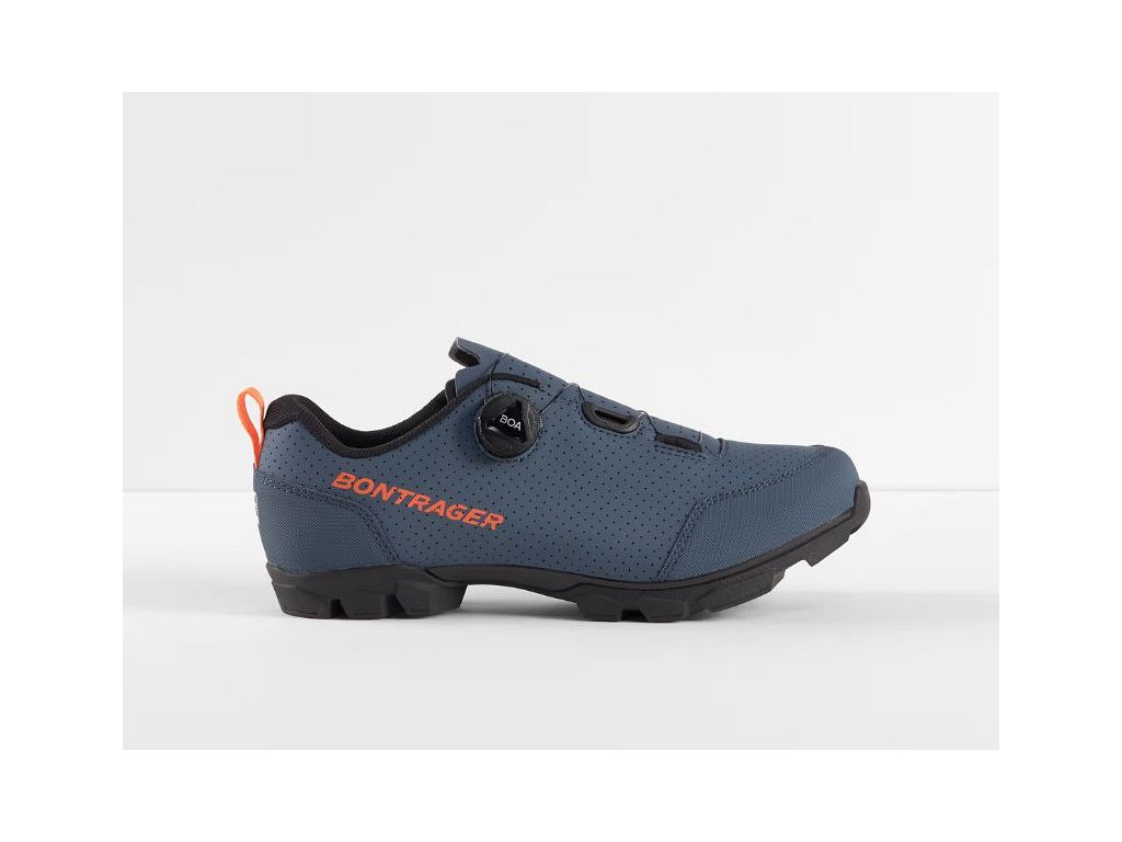 Bontrager Evoke Mountain cykelsko til MTB - Battleship Blue/Radioactive Orange - Kibæk Cykler