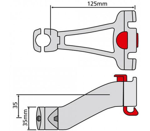 KlickFix kurvebeslag med lås til styrstamme - 22 - 26 mm