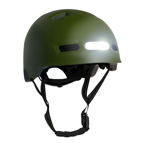 Matrix Lumen cykelhjelm med forlys og baglys - grøn - Kibæk Cykler