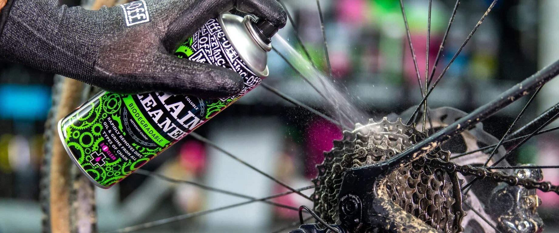 Brug af Muc-Off Bio Chain Cleaner spray - 400 ml kæderens - Kibæk Cykler