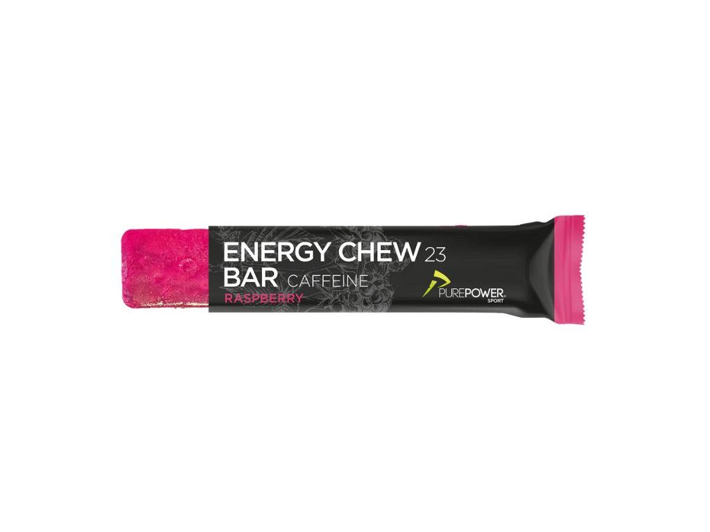Purepower Energy Chew Bar med koffein - hindbær smag - Kibæk Cykler