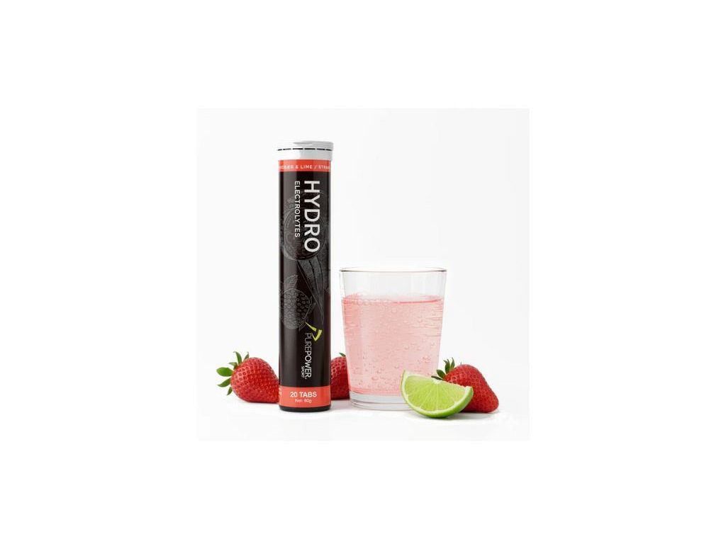 Purepower Hydro Tabs - Jordbær/Lime - 1 rør med 20 tabs - Kibæk Cykler