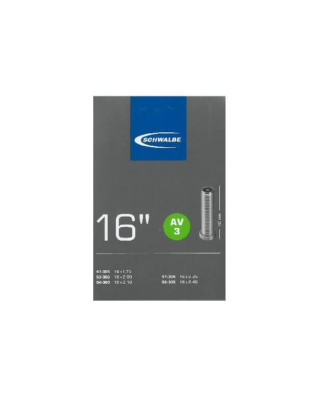 Schwalbe AV3 slange 16x1,75-2,50 med 40 mm autoventil - Kibæk Cykler