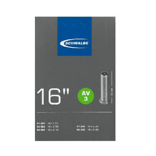 Schwalbe AV3 slange 16x1,75-2,50 med 40 mm autoventil - Kibæk Cykler